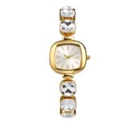 Aroncent Reloj de pulsera para mujer con diamantes de imitación: reloj analógico de cuarzo cuadrado pequeño de lujo con pulsera de cristal fino y brillante, elegante reloj de joyería, vestido informal