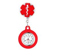 Aroncent Reloj retráctil para enfermera con cordón de silicona: reloj de bolsillo digital con diseño de dibujos animados, para personal médico y trabajadores sanitarios, H