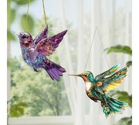 ARONRAVE 2 atrapasueños de colibrí, decoración para ventanas, de acrílico, para colgar, decoración de jardín para los amantes de las aves