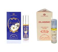 Aroosah & Classic Concentrated Perfume Oil Pack of 2 | Long-Lasting Alcohol-Free Attar for Men & Women | 6ml Each Roll-On