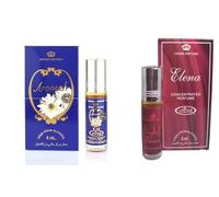 Aroosah & Elena Concentrated Perfume Oil - 6ml Roll-On, Pack of 2 | Long-Lasting Alcohol-Free Attar for Men & Women | Elegant Floral & Musk Fragrance