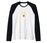 Aros de Baloncesto Vintage y Pelota -Love Sports Retro Graphic Camiseta Manga Raglan
