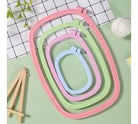 Aros de Bordado Bastidores para Bordados con 4 Tamaños Ajustable Anillo Aro Punto Cruz Bastidor para Bordar de Plástico Aros para Bordar para Rectángulo Manualidades Costura DIY Hecho a Mano 4 Piezas