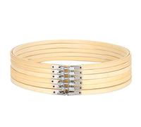 Aros de bordado, marco de punto de cruz de bambú ajustable, bordado circular, Clip elástico, herramientas de costura para manualidades (6 piezas 26cm)