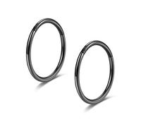 Aros nasales negros con bisagra de 20 g, 18 g, 16 g, 6 mm, 8 mm, 10 mm, 12 mm, 14 mm, 16 mm, anillo para septum, clicker, cartílago, hélix, pendientes de aro, 8 mm, Metal, Sin gemas