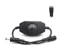 Arotelicht 12V 24V LED Tira Dimmer COB LED Controlador Interruptor ajustable para tiras LED COB SMD 5050 3528 2835 regulables de color blanco cálido/blanco frío/UV con cable de conexión de 2 pines