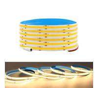 Arotelicht 2M Tira COB LED 3000K blanco cálido, 24V 640 LEDs, 8mm ancho, 5cm recortable, autoadhesivo para iluminación interior de estanterías armarios decoración