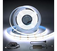 Arotelicht COB Tira LED Blanco Frío 12V 3m 6000k Flexible Alta Densidad 960LEDs Autoadhesiva Regulable Con Adaptador de Atenuador IP20 Para Decoración de Interiores