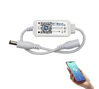 Arotelicht Controlador de tira LED Bluetooth blanco, atenuador de tira LED controlado por aplicación Controlador LED, para tiras LED COB blanco cálido/blanco frío/UV de un solo color SMD 5050 2835
