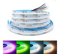 Arotelicht RGB CCT Tira de LED COB 24V, 3M 5 en 1 RGB+WW+CW 840LEDs/M RGBW 6 PIN flexible de alta densidad COB 12MM 21W/M IP20 Multicolor para Salón Fiesta DIY Decoración del Hogar
