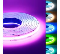 Arotelicht RGB CCT Tira de LED COB 24V, 5M 5 en 1 RGB+WW+CW 840LEDs/M RGBW 6 PIN flexible de alta densidad COB 12MM 21W/M IP20 Multicolor para Salón Fiesta DIY Decoración del Hogar