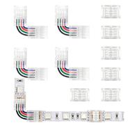 Arotelicht tira de LED conector RGB, 10mm, tira de LED conector de esquina de 4 polos para tira de LED RGB 10mm SMD5050, 10Pcs