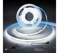 Arotelicht Tira de Luces LED COB 3m 24V Tira LED COB blanco frío 6000K regulable alta densidad 320 LEDs/M incluye adaptador y regulador IP20 para dormitorio cocina decoración interior del hogar