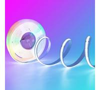 Arotelicht Tira de luces LED COB RGBCW 24V 5m, RGB Blanco frío regulable 5 pines COB cadena de luces de alta densidad 784LEDs/M 12mm de ancho multicolor IP20 para dormitorio, cocina, hogar