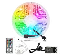Arotelicht Tira LED,5M Kit Luces LED 5050 RGB 150leds 12V Multicolor con Controlador de 44 Botones y Fuente de Alimentación LED Strip para sala de estar, dormitorio, techo y decoración de interiores