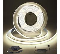 Arotelicht Tira LED COB Blanco neutro 4000K, 12V Tira de Luces LED 3m Flexible 320LED/M Regulable con adaptador de atenuador Cinta LED IP20 para retroiluminación de TV decoración de interiores
