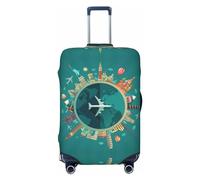 Around The Planet - Fundas protectoras elásticas para equipaje de viaje de 45,7 a 81,3 cm, Black, S