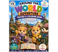 Around the World Adventure: Tracing & Coloring Book: Follow Piko & Luna on an Amazing Journey Across 7 Countries with Tracing, Coloring, Landmarks, ... Activities for Kids (Piko & Luna Adventures)