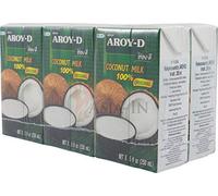 Aroy-D - Leche de coco (100%, ultracalentada, 6 x 250 ml)