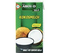 Aroy-D, Leche de coco, marca líder, la más usada por chefs. 17-19% MG. 24 x 500 ml en brick (Total: 12 L)