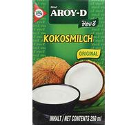 Aroy-D, Leche de coco, marca líder, la más usada por chefs. 17-19% MG. 6 x 250 ml en Brick (Total: 1500 ml)