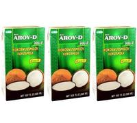 Aroy-D - Leche de coco - Paquete de 3 (3 x 500 ml)