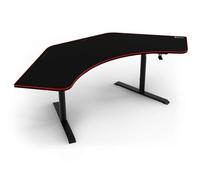 Arozzi - Arena Angelo - Escritorio Gaming en L con Superficie Mouse-Pad Completa, Altura Regulable 71-81 cm, gestión de Cables y Soporte monitores. Superficie Lavable - Negro
