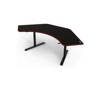 Arozzi Arena Angelo - Escritorio para juegos en forma de L, escritorio de PC en forma de L, altura ajustable en forma de L para oficina en casa, con alfombrilla de mouse de cobertura completa (negro)