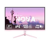 Arozzi Nova 27" Monitor Gaming IPS QHD 2560×1440, 180 Hz, 1 ms, FreeSync, HDR, Altavoces Integrados - Rosa