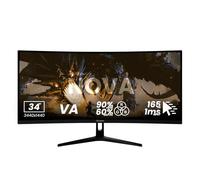Arozzi Nova 34" Monitor Gaming Curvo VA UWQHD 3440×1440, 165 Hz, 1 ms, FreeSync, HDR, Ultrapanorámico, Altavoces Integrados - Negro