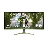 Arozzi Nova 34" Monitor Gaming Curvo VA UWQHD 3440×1440, 165 Hz, 1 ms, FreeSync, HDR, Ultrapanorámico, Altavoces Integrados - Forest Green