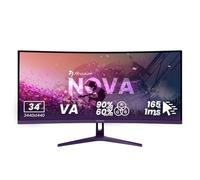 Arozzi Nova 34" Monitor Gaming Curvo VA UWQHD 3440×1440, 165 Hz, 1 ms, FreeSync, HDR, Ultrapanorámico, Altavoces Integrados - Purple
