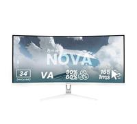 Arozzi Nova 34" Monitor Gaming Curvo VA UWQHD 3440×1440, 165 Hz, 1 ms, FreeSync, HDR, Ultrapanorámico, Altavoces Integrados - White