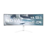 Arozzi Nova 49" Monitor Gaming Curvo VA DQHD 5120×1440, 165 Hz, 1 ms, FreeSync, HDR, USB-C 65W, Ultrapanorámico, Altavoces Integrados - Blanco