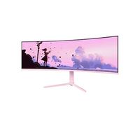 Arozzi Nova 49" Monitor Gaming Curvo VA DQHD 5120×1440, 165 Hz, 1 ms, FreeSync, HDR, USB-C 65W, Ultrapanorámico, Altavoces Integrados - Rosa