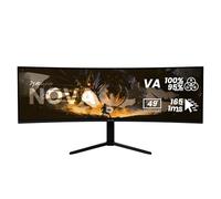 Arozzi Nova 49" Monitor Gaming Curvo VA DQHD 5120×1440, 165 Hz, 1 ms, FreeSync, HDR, USB-C 65W, Ultrapanorámico, Altavoces Integrados - Negro