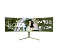 Arozzi Nova 49" Monitor Gaming Curvo VA DQHD 5120×1440, 165 Hz, 1 ms, FreeSync, HDR, USB-C 65W, Ultrapanorámico, Altavoces Integrados - Verde