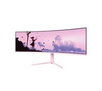 Arozzi Nova 49" Monitor Gaming Curvo VA DQHD 5120×1440, 165 Hz, 1 ms, FreeSync, HDR, USB-C 65W, Ultrapanorámico, Altavoces Integrados - Rosa