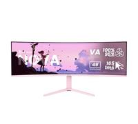 Arozzi Nova 49" Monitor Gaming Curvo VA DQHD 5120×1440, 165 Hz, 1 ms, FreeSync, HDR, USB-C 65W, Ultrapanorámico, Altavoces Integrados - Rosa
