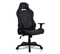 Arozzi Torretta - Silla de gaming, de tela suave, ergonómica, con respaldo ajustable, cuello y cojín lumbar, diseño sueco, para oficina en casa, juegos y juegos, color negro puro