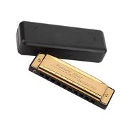 Arpa Armónica Diatónica Dorada De 10 Agujeros En Tono C Con Estuche Para Amantes De La Música Instrumento de Armónica
