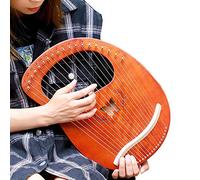 Arpa de Arpa de Estilo Griego Antiguo de 16 Cuerdas con Bolsa, Teclas de Afinación, Patrones Tallados A Mano, Adecuado para Principiantes, Amantes de La Música, Instrumentos para Adultos