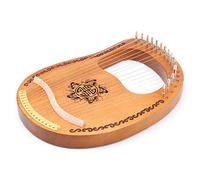 Arpa de Caoba Pequeña Portátil de 16 Cuerdas, Instrumento Musical Portátil para Principiantes de Madera Okoman HP16 para Entusiastas de la Música Griega