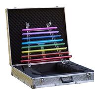 Arpa de cristal arcoíris con maleta de aluminio, tecla C 8 notas C5 D5 E5 F5 G5 A5 B5 C6, instrumento musical curativo perfecto para terapia de sonido, meditación curativa (tamaño: 440 HZ)
