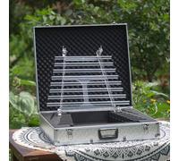 Arpa de cristal con maletín de aluminio, 8 notas C5 D5 E5 F5 G5 A5 B5 C6, instrumento musical de curación perfecto, arpa de cristal de cuarzo para meditación curativa con terapia de sonido,432Hz