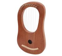 Arpa de Lira, 10 Cuerdas, Cuerpo de Okoume y Silla de Cobre, Arpa de Lira con Llave de Afinación, Juego de Cuerdas de Repuesto, Arpa Manual de Tamaño Mini Estilo Grecia Antigua