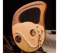 Arpa de lira, 21 cuerdas de metal, regalo para amantes de la música, principiantes, amigos, con llave de afinación, juego de cuerdas de repuesto (21 cuerdas, madera natural)