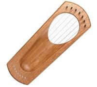 Arpa de lira, 7 cuerdas de metal, arpa de madera de haya con llave de afinación, cuerdas, alfombrilla antideslizante, libro de canciones, instrumento de cuerdas de regalo