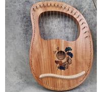 arpa de lira, Arpa de regazo fácil aprender, clásica, tipo caja, 19 cuerdas acero, mini arpa, escalas talladas en caoba(Leaf B)