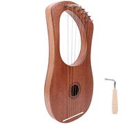 Arpa de lira Arpa peque?a port¡§¡étil Palisandro Cuerda estable duradera Llave giratoria port¡§¡étil Madera 7 Instrumento de Arpas Instrumentos de cuerda